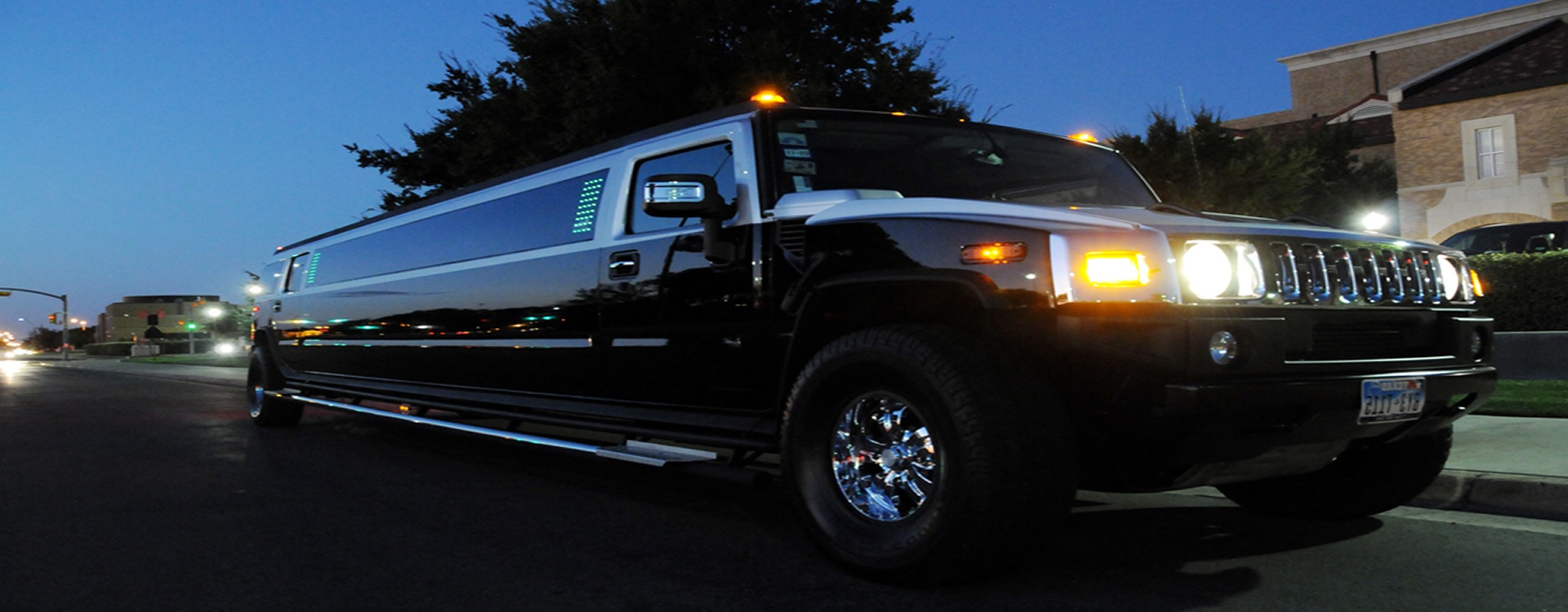 Black and Silver Hummer H2 Limo
